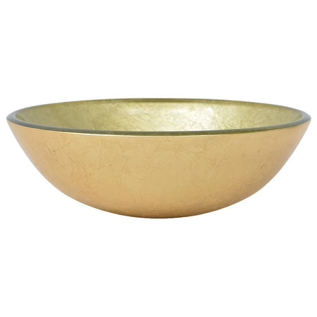 VIDAXL WASHBAIN gehärtetes Glas 42 cm Gold