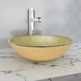 VIDAXL WASHBAIN gehärtetes Glas 42 cm Gold