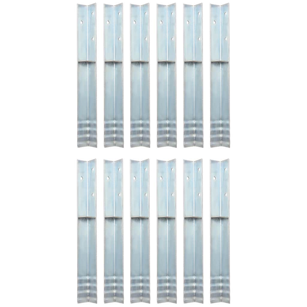 Vidaxl gemahlener Anker L-förmig 5x5x50 cm verzinkter Stahl 12 Stcs