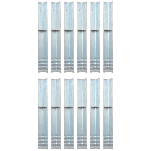 Vidaxl gemahlener Anker L-förmig 5x5x50 cm verzinkter Stahl 12 Stcs