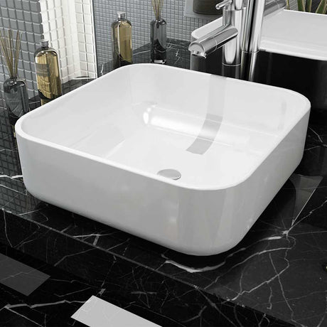 VIDAXL WASHBAIN Square White 39x39x13,5 cm Keramik