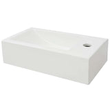 VIDAXL -WASHBAIN mit rechteckiger weißer Kranloch 46x25,5x12 cm Keramik