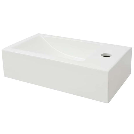VIDAXL -WASHBAIN mit rechteckiger weißer Kranloch 46x25,5x12 cm Keramik