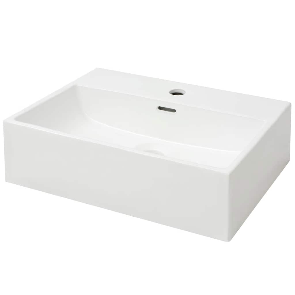 Vidaxl -Waschbecken mit Kranloch weiß 51,5 x 38,5 x 15 cm Keramik