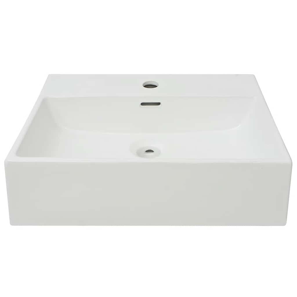 Vidaxl -Waschbecken mit Kranloch weiß 51,5 x 38,5 x 15 cm Keramik