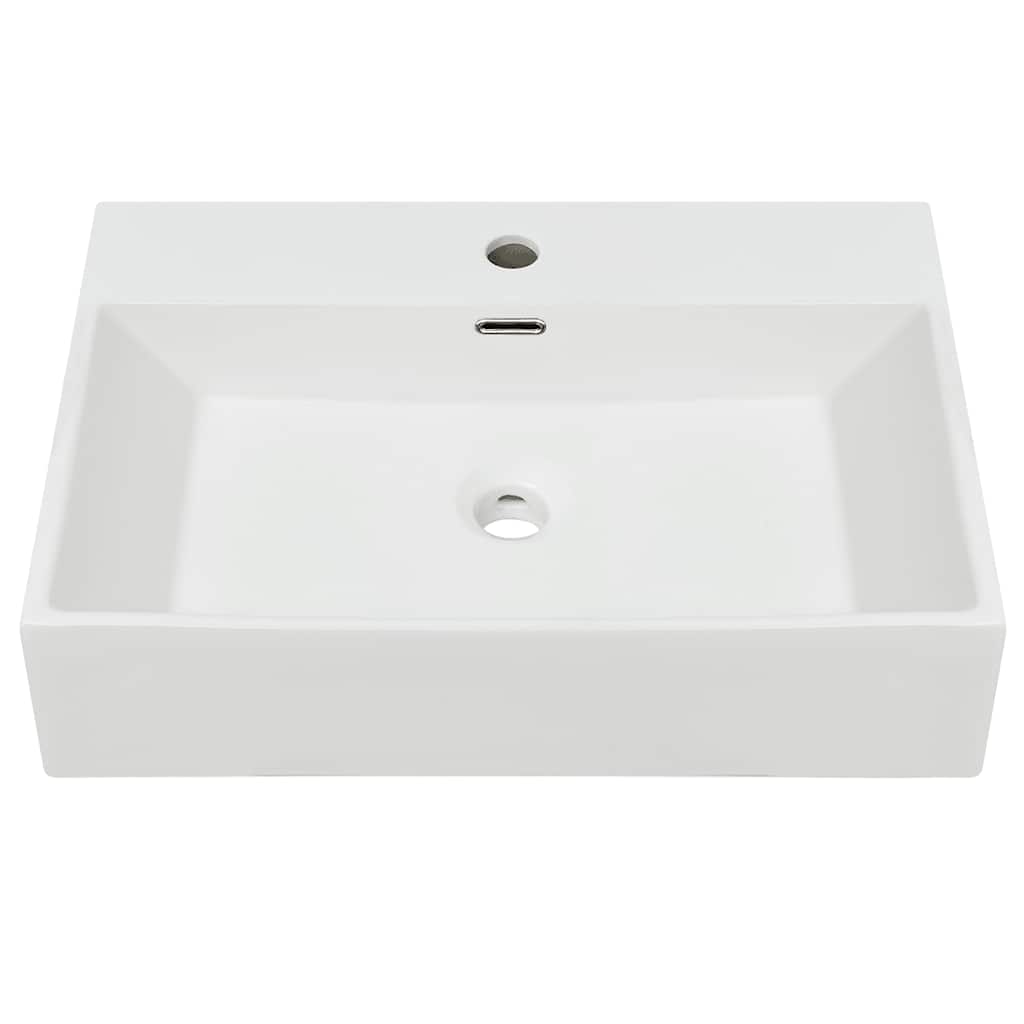 VIDAXL WASHBAIN mit Tapholenweiß 60,5x42.5x14,5 cm Keramik