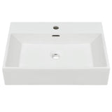 VIDAXL WASHBAIN mit Tapholenweiß 60,5x42.5x14,5 cm Keramik