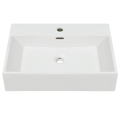 VIDAXL WASHBAIN mit Tapholenweiß 60,5x42.5x14,5 cm Keramik