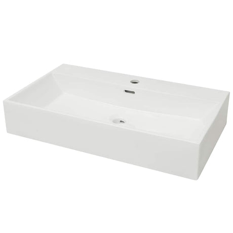 VIDAXL WASHBAIN mit Taphole White 76x42.5x14,5 cm Muermiek