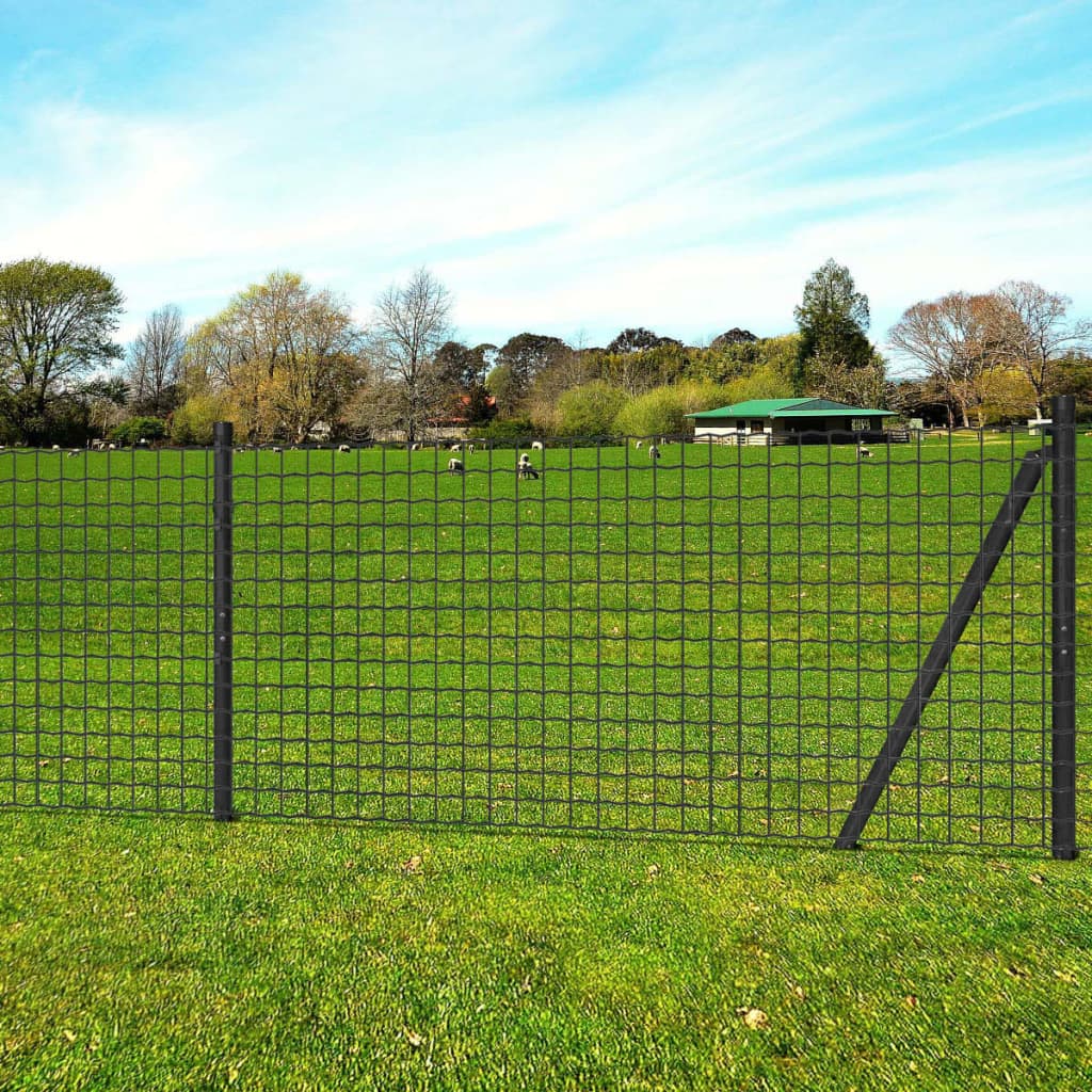 Vidaxl Euro Zaun 10x0,8 m Stahlgrau