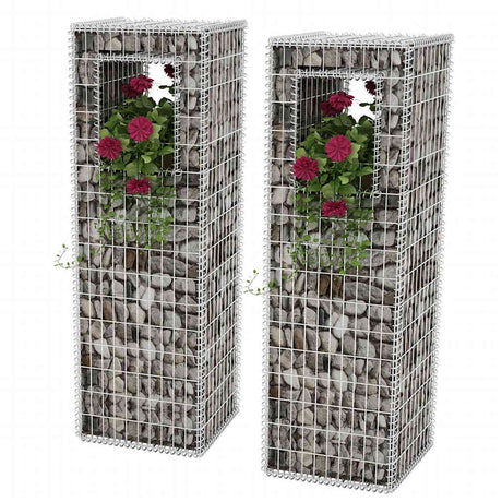 Vidaxl schanskorf palen plantenbakken 2 st 50x50x160 cm staal