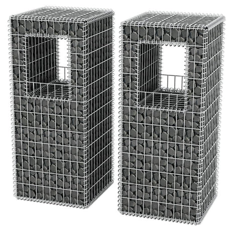 VIDAXL SCHANS -BORKPLANNTERS 2 ST 50x50x120 cm Stahl