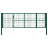 Vidaxl -Anschluss mit Pfosten 350x100 cm Stahlgrün