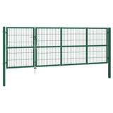 Vidaxl -Anschluss mit Pfosten 350x120 cm Stahlgrün
