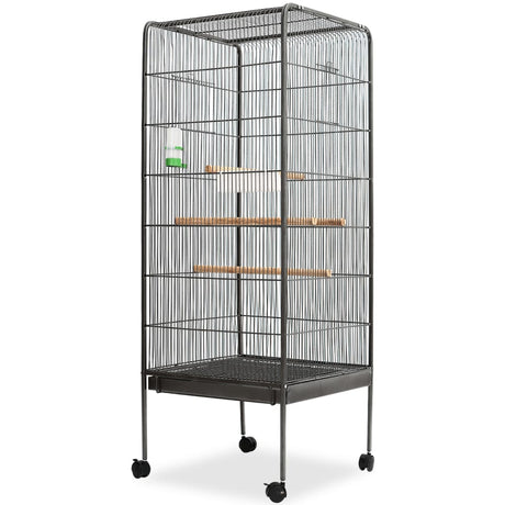 Vidaxl Vogelkäfig 54x54x146 cm Stahl schwarz
