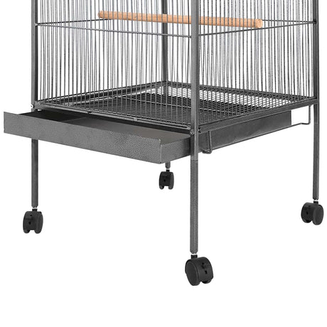 Vidaxl Vogelkäfig 54x54x146 cm Stahl schwarz