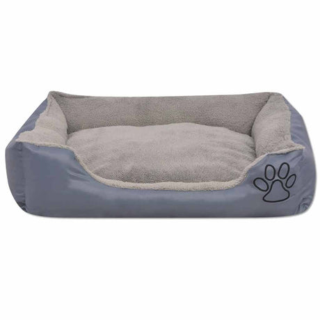 Vidaxl -Hundebett mit gepolsterter Kissen Größe L Grau
