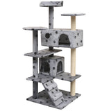 Vidaxl -Katzenkratzerpost mit Sisal -Kratzern 125 cm Pootprint Gray