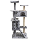 Vidaxl -Katzenkratzerpost mit Sisal -Kratzern 125 cm Pootprint Gray