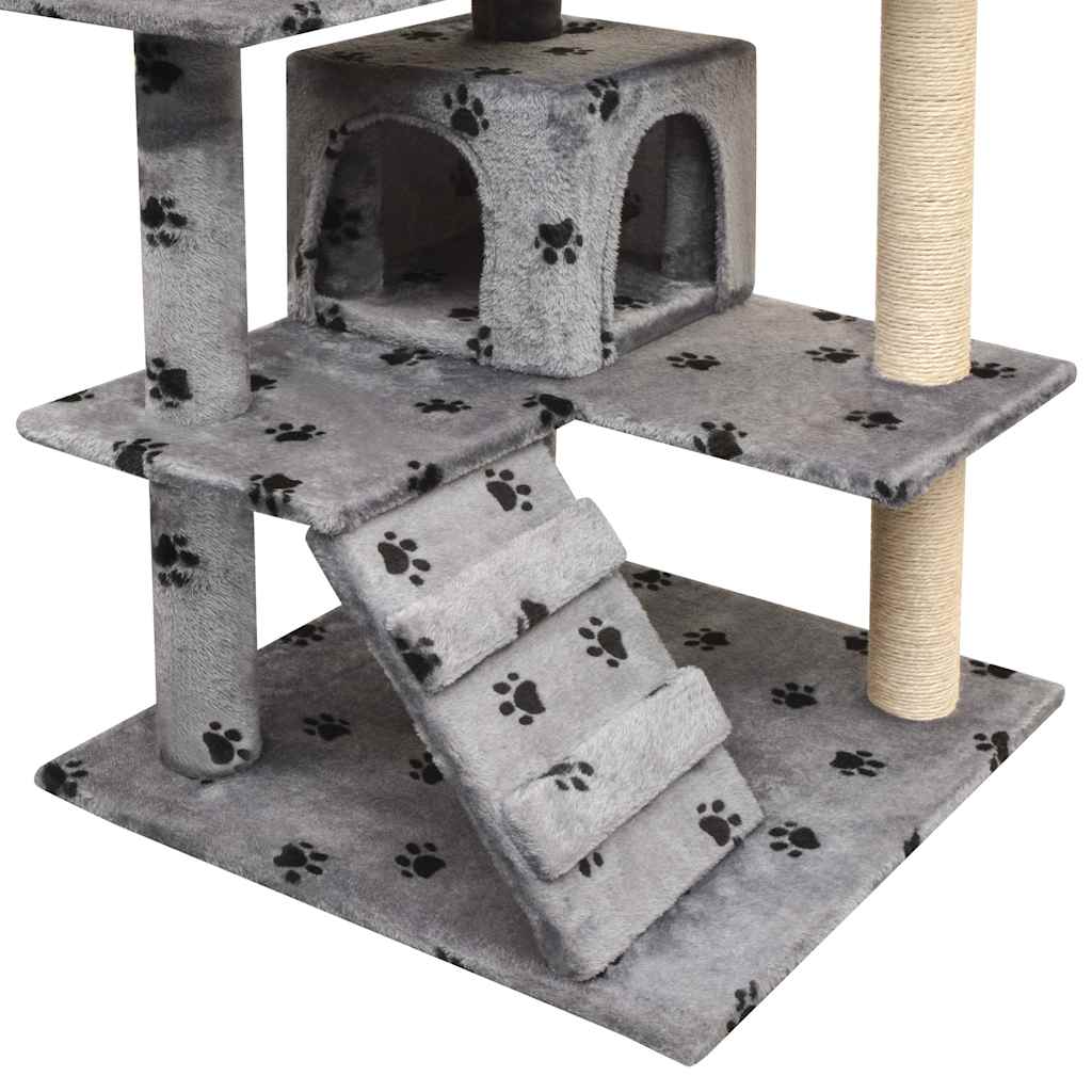 Vidaxl -Katzenkratzerpost mit Sisal -Kratzern 125 cm Pootprint Gray