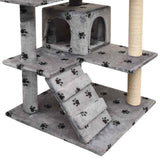Vidaxl -Katzenkratzerpost mit Sisal -Kratzern 125 cm Pootprint Gray