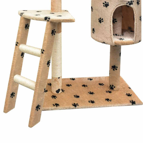 VIDAXL -Katzenkratzerpost mit Sisal -Kratzer -Posts 150 cm Pootprints Beige