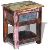Vidaxl bijzettafel met lade 43x33x51 cm massief gerecycled hout