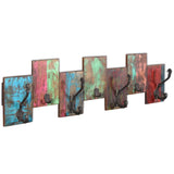 VidaXL Garderobenständer mit 7 Haken aus massivem Recyclingholz