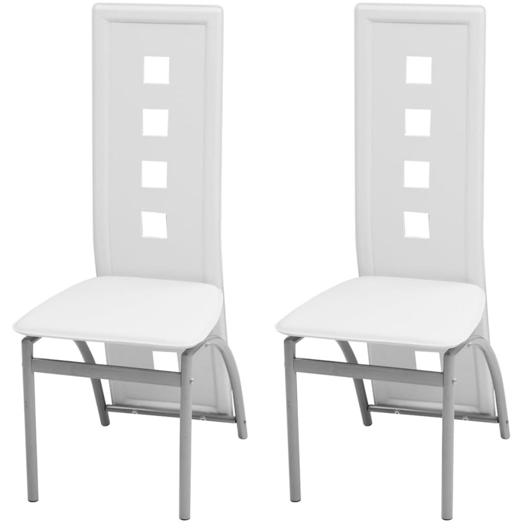Vidaxl eetkamerstoelen 2 st kunstleer wit