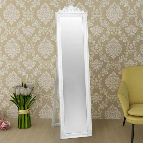 VIDAXL Mirror abgelöst Barockstil 160x40 cm Weiß