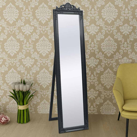 VIDAXL -Abstandsspiegel Barockstil 160x40 cm schwarz