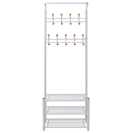 Vidaxl -Kleidungsständer mit Schuhaufbewahrung 68x32x182.5 cm Weiß