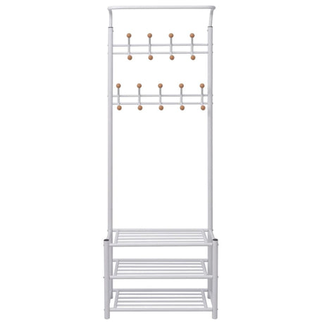Vidaxl -Kleidungsständer mit Schuhaufbewahrung 68x32x182.5 cm Weiß