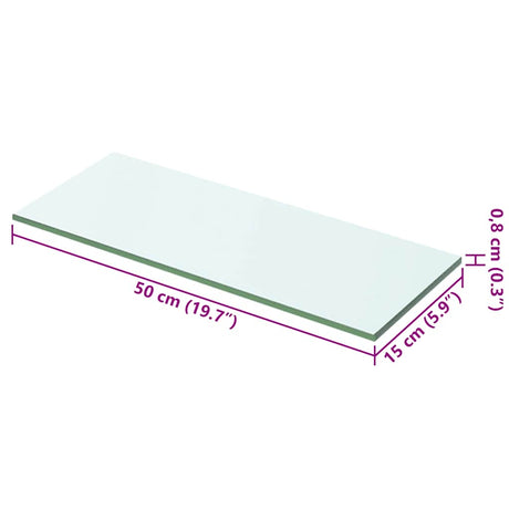Vidaxl wandschap transparant 50x15 cm glas