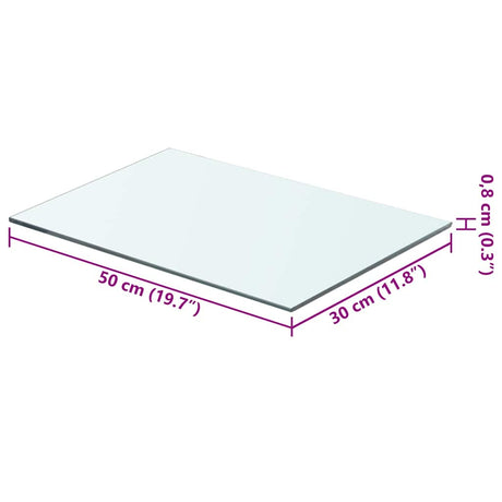 Vidaxl wandschap transparant 50x30 cm glas
