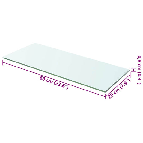 Vidaxl wandschap transparant 60x20 cm glas