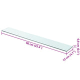 Vidaxl wandschap transparant 90x12 cm glas