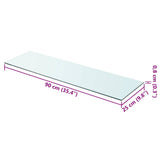 Vidaxl wandschap transparant 90x25 cm glas