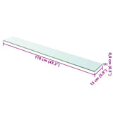 Vidaxl wandschap transparant 110x15 cm glas