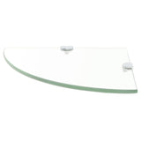 Vidaxl hoekschap met chromen dragers transparant 25x25 cm glas