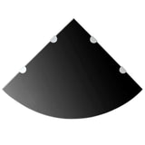 Vidaxl hoekschap met chromen dragers zwart 45x45 cm glas