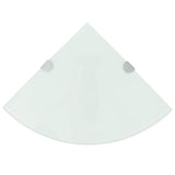 Vidaxl hoekschap met chromen dragers wit 35x35 cm glas