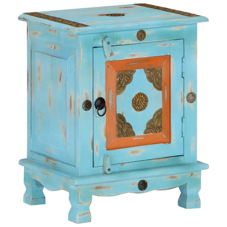 Vidaxl nachtkastje massief mangohout blauw