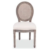 Vidaxl eetkamerstoelen 2 st stof crèmekleurig