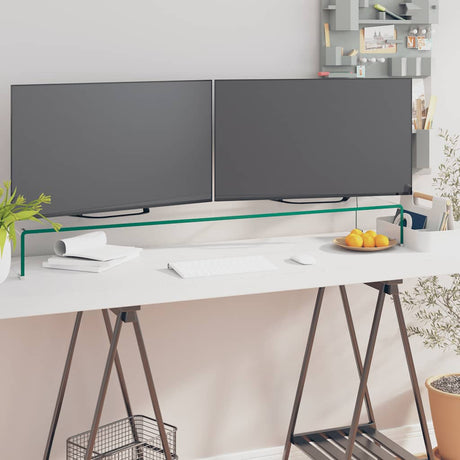 Vidaxl tv-meubel monitorverhoger transparant 120x30x13 cm glas