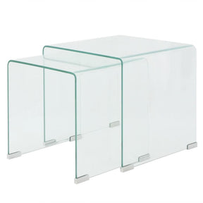 Vidaxl bijzettafel set 2-dlg transparant gehard glas