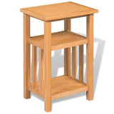 Vidaxl bijzettafel met tijdschrifthouder 27x35x55 cm massief eikenhout