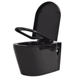 Vidaxl hängende Toilettenkeramik schwarz