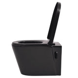 Vidaxl hängende Toilettenkeramik schwarz