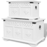 Vidaxl opbergkisten set wit 2 st